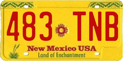 NM license plate 483TNB
