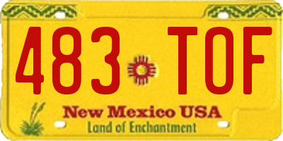 NM license plate 483TOF