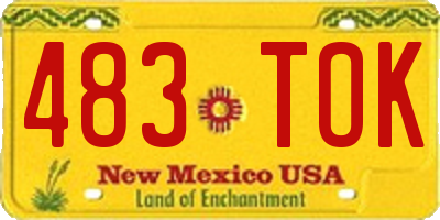 NM license plate 483TOK