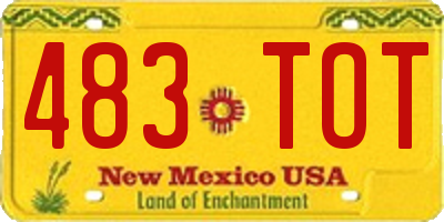 NM license plate 483TOT
