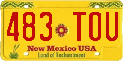 NM license plate 483TOU