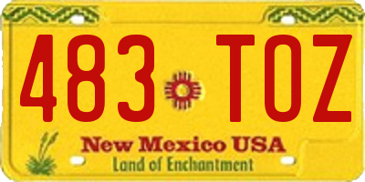 NM license plate 483TOZ