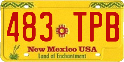 NM license plate 483TPB