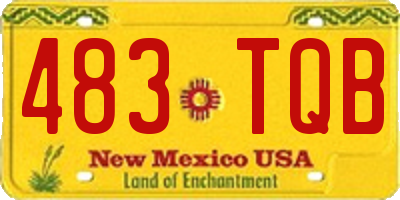 NM license plate 483TQB