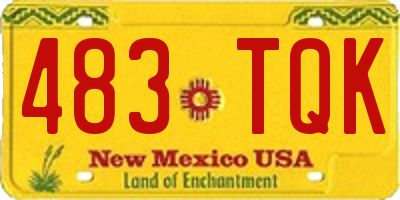 NM license plate 483TQK
