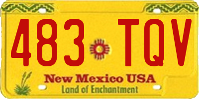 NM license plate 483TQV