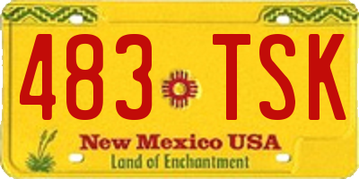 NM license plate 483TSK