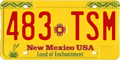 NM license plate 483TSM