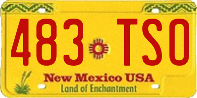 NM license plate 483TSO
