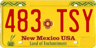 NM license plate 483TSY