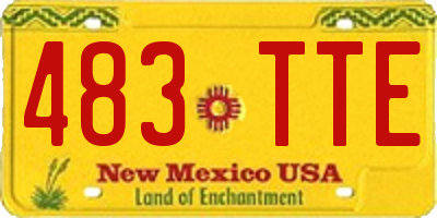 NM license plate 483TTE