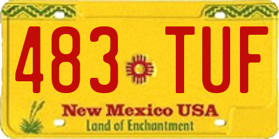 NM license plate 483TUF