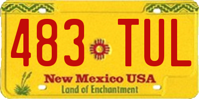 NM license plate 483TUL