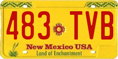 NM license plate 483TVB
