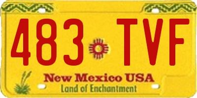 NM license plate 483TVF