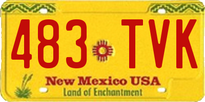 NM license plate 483TVK