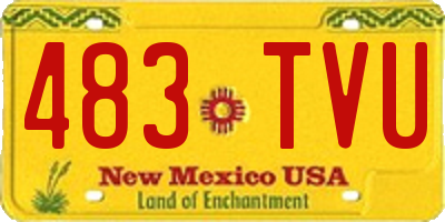 NM license plate 483TVU