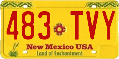 NM license plate 483TVY