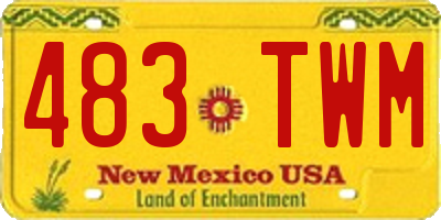 NM license plate 483TWM