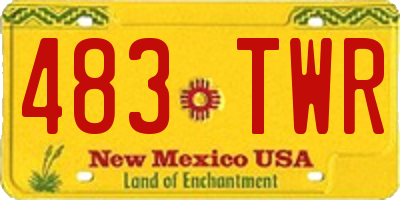 NM license plate 483TWR