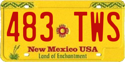 NM license plate 483TWS