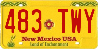 NM license plate 483TWY