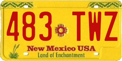 NM license plate 483TWZ