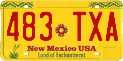 NM license plate 483TXA
