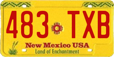NM license plate 483TXB