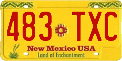 NM license plate 483TXC