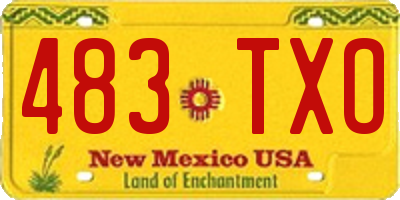 NM license plate 483TXO