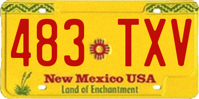 NM license plate 483TXV