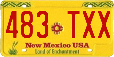 NM license plate 483TXX