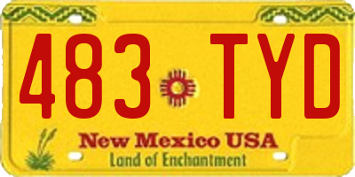 NM license plate 483TYD