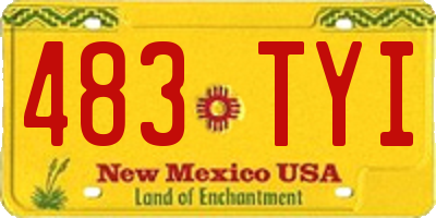 NM license plate 483TYI
