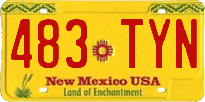 NM license plate 483TYN