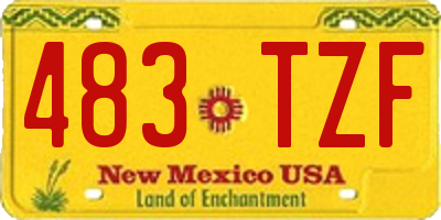 NM license plate 483TZF