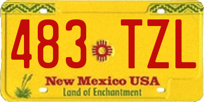 NM license plate 483TZL