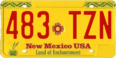 NM license plate 483TZN