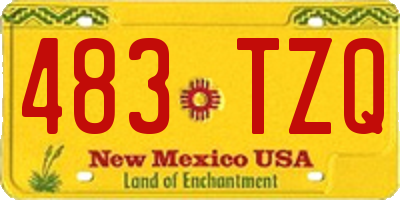 NM license plate 483TZQ