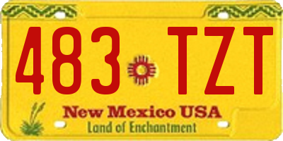 NM license plate 483TZT