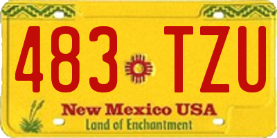 NM license plate 483TZU