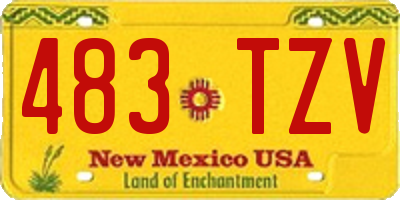 NM license plate 483TZV