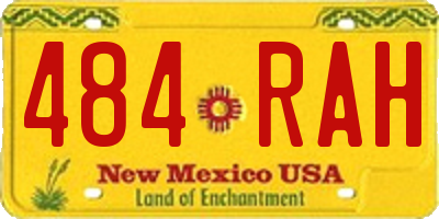 NM license plate 484RAH