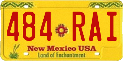 NM license plate 484RAI