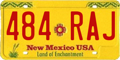 NM license plate 484RAJ