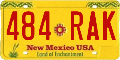 NM license plate 484RAK