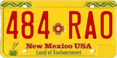 NM license plate 484RAO