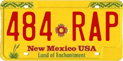 NM license plate 484RAP