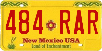 NM license plate 484RAR